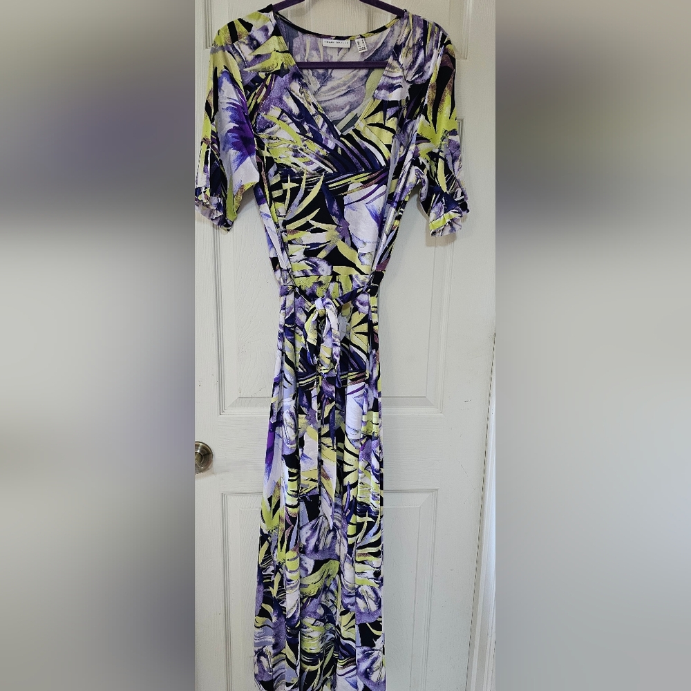 Floral Purple and Yellow Women's Dress